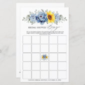 ひまわりダスティブルー石板ブライダルシャワービンゴ (正面/裏面)