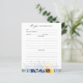 ひまわりダスティブルー石板ブライダルシャワーレシピ (スタンド正面)