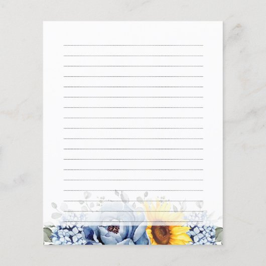 ひまわりダスティブルー石板ブライダルシャワーレシピ (裏面)