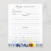 ひまわりダスティブルー石板ブライダルシャワーレシピ (正面)