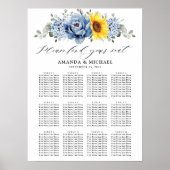ひまわりダスティブルー石板牡丹シーティングチャート ポスター (正面)