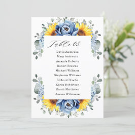 ひまわりダスティブルー石板牡丹シーティングチャート 招待状