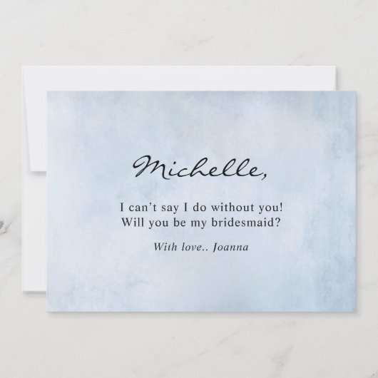 ひまわりダスティブルー私の花嫁のメイドになるかな 招待状 (裏面)