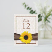 ひまわりダマスクフローラテーブル番号カード ポストカード (スタンド正面)