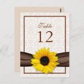 ひまわりダマスクフローラテーブル番号カード ポストカード (正面/裏面)