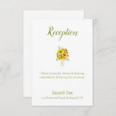 ひまわりチャームウェディングレセプション エンクロージャーカード (正面/裏面)