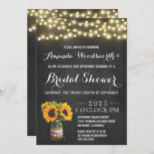 ひまわりチョークボードの結婚前お披露目招待状 招待状 (正面/裏面)