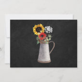 ひまわりチョークボードカントリーウェディングありがとう サンキューカード (裏面)