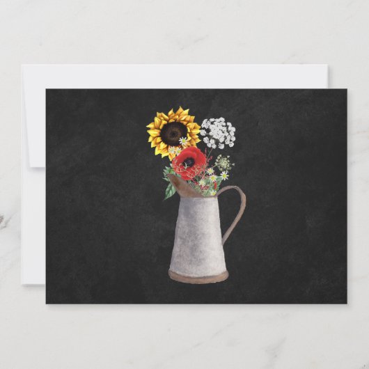 ひまわりチョークボードカントリーウェディングありがとう サンキューカード (裏面)