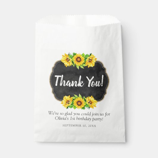 ひまわりチョークボードカントリーファームハウスサンキュア フェイバーバッグ (正面)