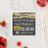 ひまわりチョーク素朴ボ結婚ード スタンダードカクテルナプキン (インサイチュ)