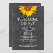 ひまわりチョーク結婚ボードのリハーサルディナー 招待状 (正面/裏面)