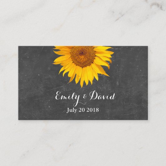 ひまわりチョーク結婚ボードのWebサイト挿入 エンクロージャーカード (正面)