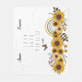 ひまわりツインズ月次マイルストーンフリースブランケット フリースブランケット (正面)