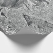 ひまわりティール(緑がかった色)グレーヴィンテージアンティークテクスチャ ラッピングペーパー (角)