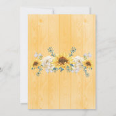 ひまわりティール(緑がかった色)ヴィンテージトラックバーチャルブライダルシャワー 招待状 (裏面)