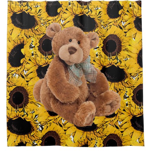 ひまわりテディベアシャワーカーテン シャワーカーテン (正面)