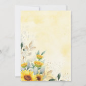 ひまわりテディベア夏の緑の赤ちゃんシャワー 招待状 (裏面)