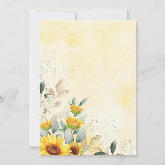 ひまわりテディベア夏の緑の赤ちゃんシャワー 招待状 (裏面)