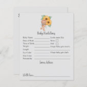 ひまわりテディ赤ちゃんシャワー予測とアドバイス (正面/裏面)