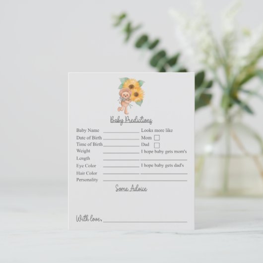 ひまわりテディ赤ちゃんシャワー予測とアドバイス (スタンド正面)