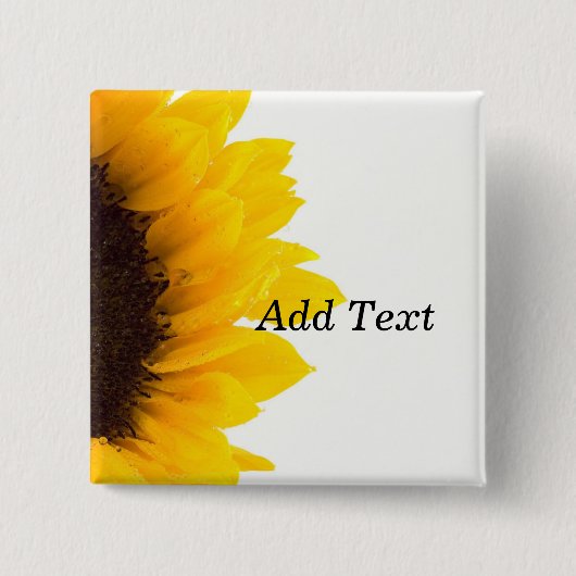 ひまわりテンプレートはっきりした文字プリント 缶バッジ (正面)