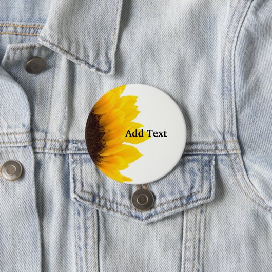 ひまわりテンプレートはっきりした、文字、 缶バッジ (インサイチュ)