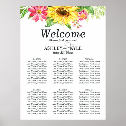 ひまわりテーブルアレンジメント ポスター (正面)