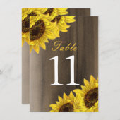 ひまわりテーブルナンバー 招待状 (正面/裏面)