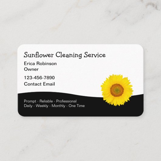 ひまわりテーマハウスクリーニングサービス 名刺 (正面)