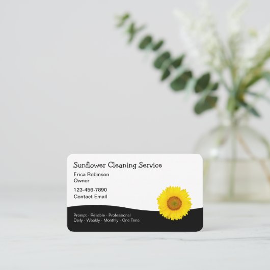 ひまわりテーマハウスクリーニングサービス 名刺 (スタンド正面)