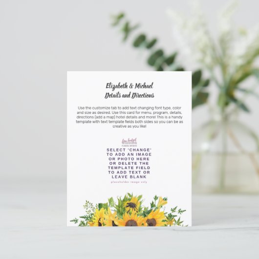 ひまわりテーマ結婚の詳細メニュープログラムその他 (スタンド正面)