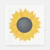 ひまわりディスコボールレトロパーティービーブ スタンダードランチョンナプキン (正面)