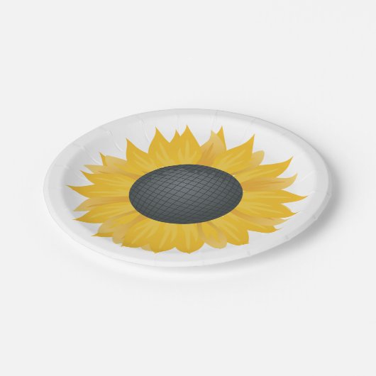 ひまわりディスコボールレトロパーティービーブ ペーパープレート (アングル)