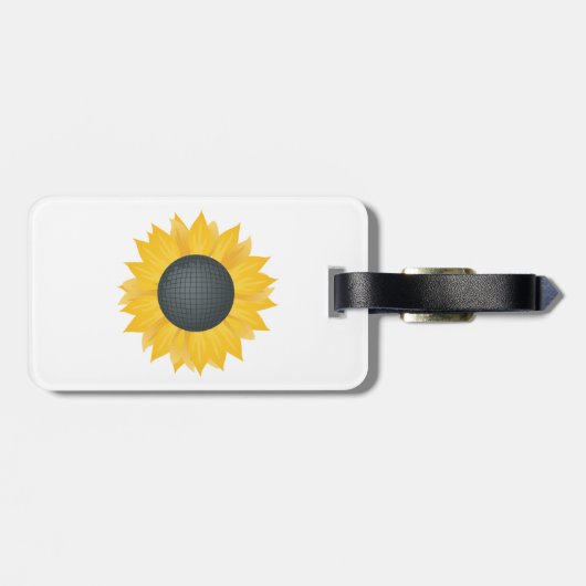 ひまわりディスコボールレトロパーティービーブ ラゲッジタグ (裏面横)