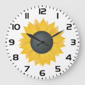 ひまわりディスコボールレトロパーティービーブ ラージ壁時計 (正面)
