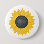 ひまわりディスコボールレトロパーティービーブ 缶バッジ (正面)