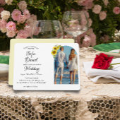 ひまわりデイジーエレガントアーチ写真の招待 招待状