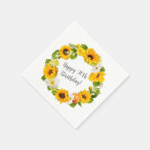 ひまわりデイジーフローラ90thバースデーパーティー スタンダードカクテルナプキン (角)