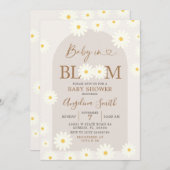 ひまわりデイジーベビーイン開花ベビーシャワー 招待状 (正面/裏面)