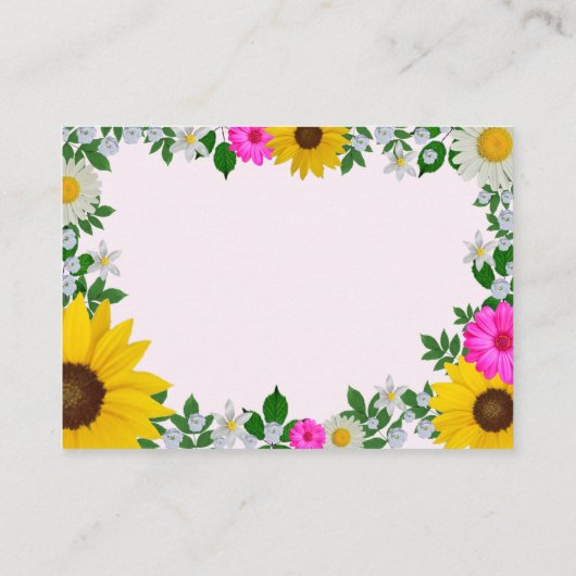 ひまわりデイジー結婚フローラズアコモデーション エンクロージャーカード (裏面)