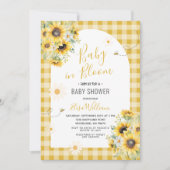 ひまわりデイジー蜂赤ちゃんが開花 招待状 (正面)