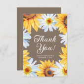 ひまわりデイジー赤ちゃんガールシャワーありがとう サンキューカード (正面/裏面)