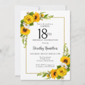 ひまわりデイジー18誕生日サプライズパーティー 招待状 (正面)