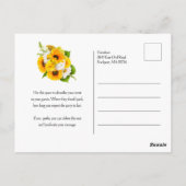 ひまわりデイジー60thバースデーパーティーへの招待 ポストカード (裏面)