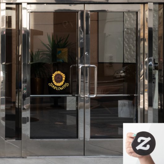 ひまわりデカールひまわりカスタマイズ窓が引っかかる ウィンドウサイン (オフィスドア)