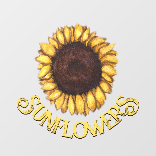 ひまわりデカールひまわりカスタマイズ窓が引っかかる ウィンドウサイン (シート)