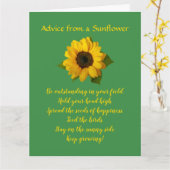 ひまわりデザイングリーティングカードからのアドバイス カード (黄色い花)