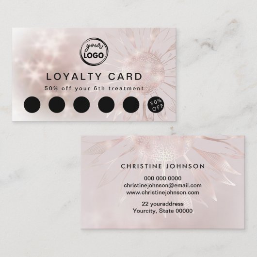 ひまわりデザインロイヤリティカード 名刺 (正面/裏面)