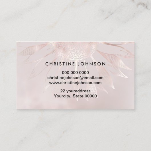 ひまわりデザインロイヤリティカード 名刺 (裏面)